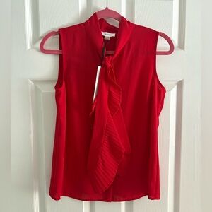🩵 Calvin Klein ruffled button up sleeveless blouse • Bundle three for $20!